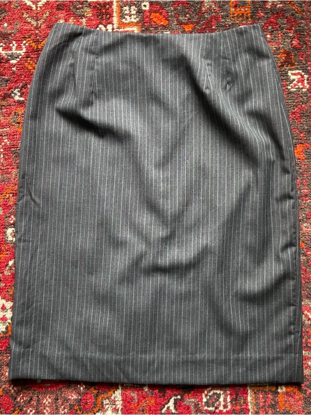 Jones New York Gray Pinstripe Pencil Skirt